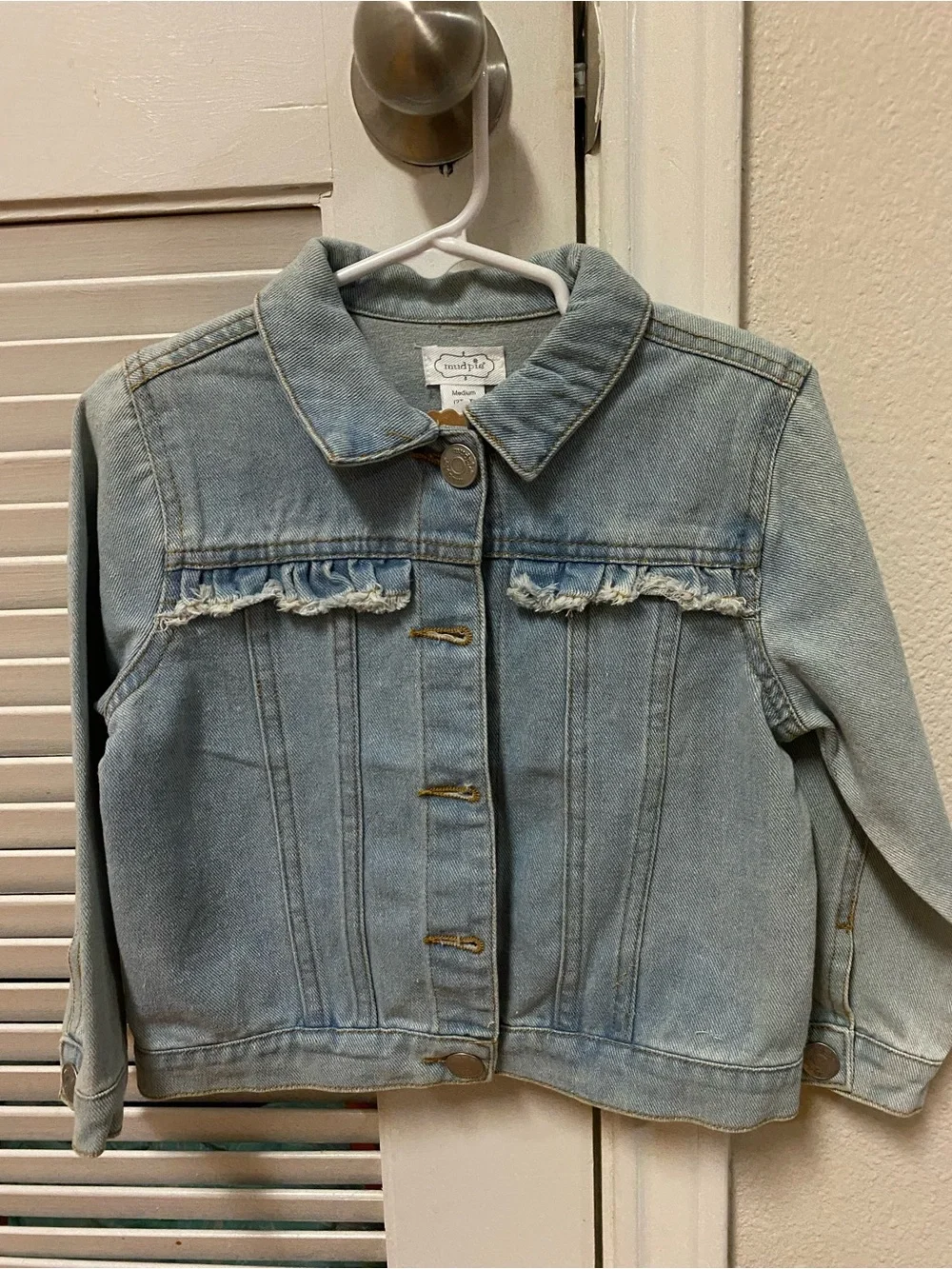 Mudpie Light Wash- Hand Embroidered Denim Jacket for Kids